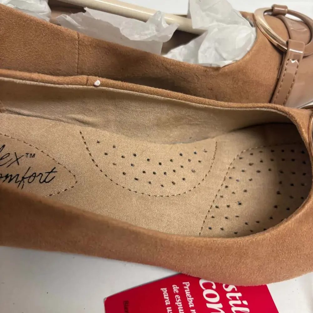 Dexflex Comfort Women's Klara Tan Suede Wedge Heels - Picture 3 of 9